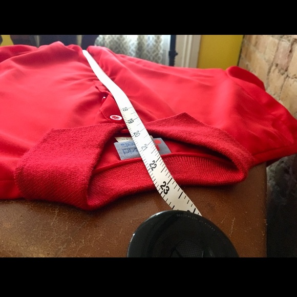 Vintage Red Polyester Polo Shirt by David Peet - Picture 6 of 8